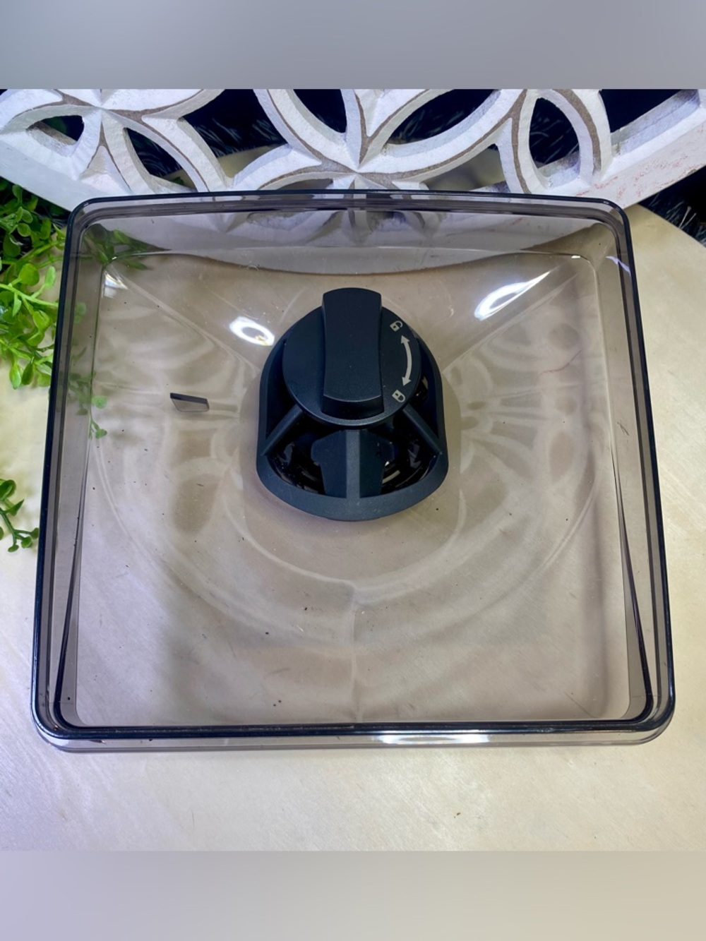 Cuisinart Clear Smoke Plastic Coffee Grinder Hopper Lid with Black Dial‎